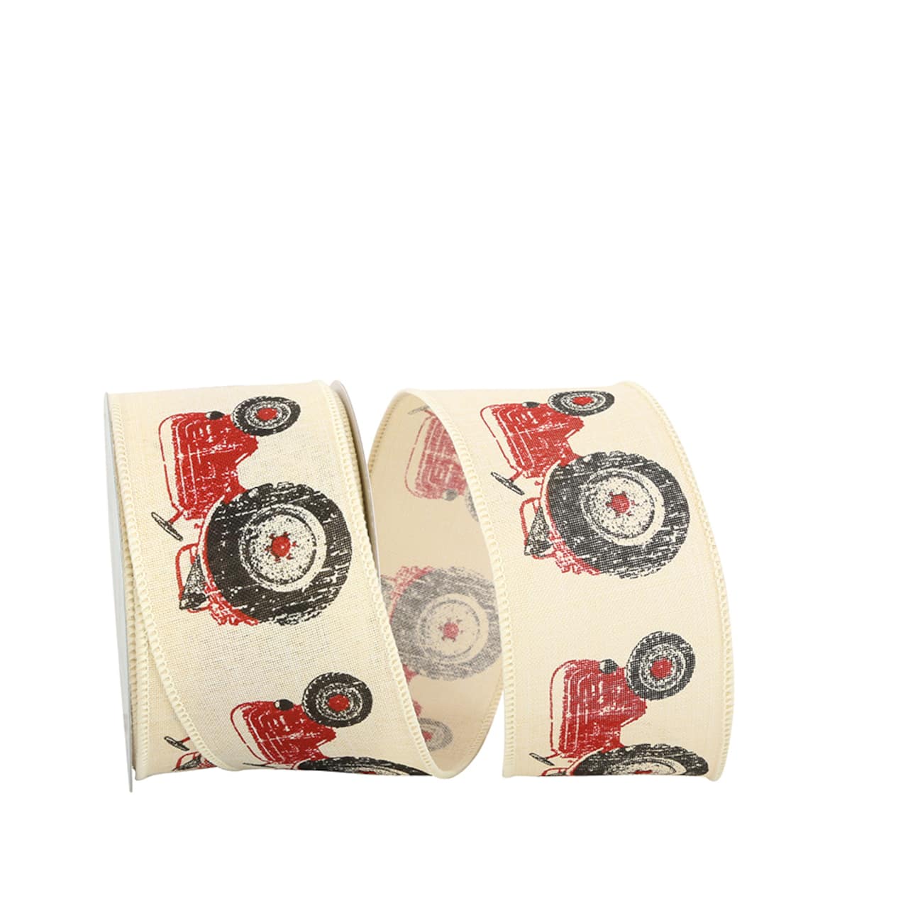 JAM Paper 10yd. Red Tractor Linen 2 Wired Ribbon